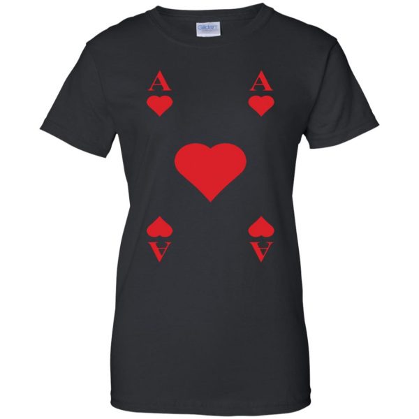 ace of hearts womens t shirt - lady t shirt - black