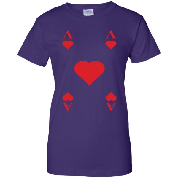 ace of hearts womens t shirt - lady t shirt - purple
