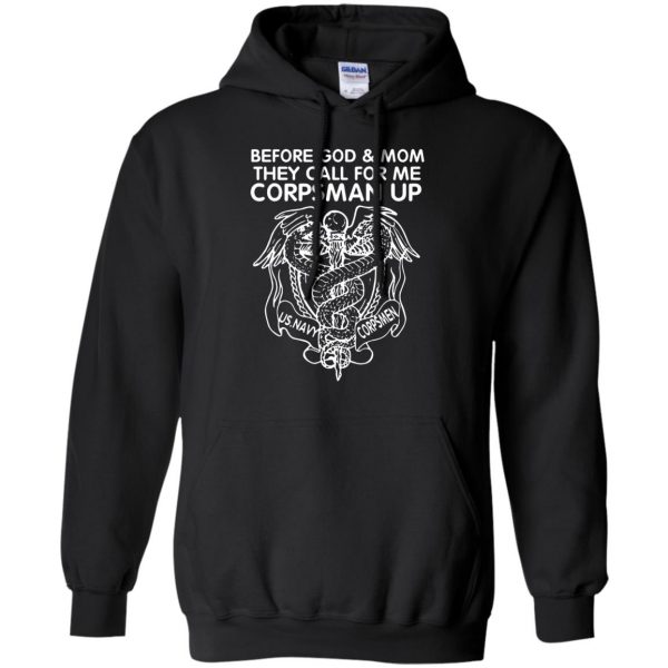 navy corpsman hoodie - black