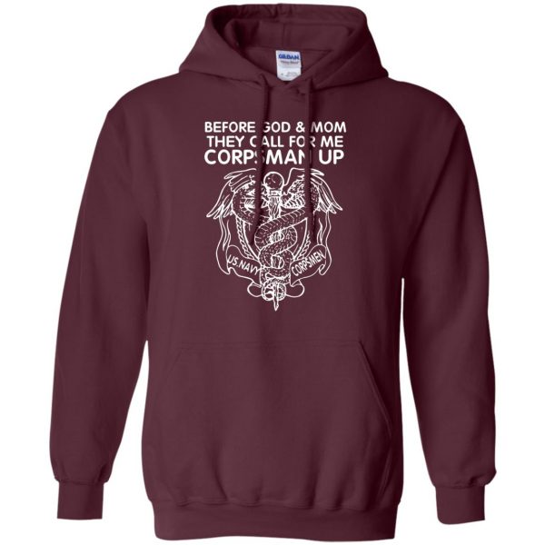 navy corpsman hoodie - maroon