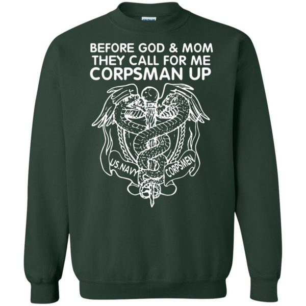 navy corpsman sweatshirt - forest green