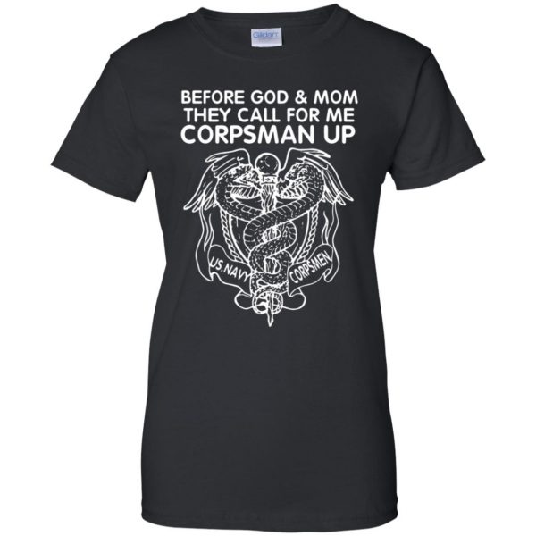 navy corpsman womens t shirt - lady t shirt - black