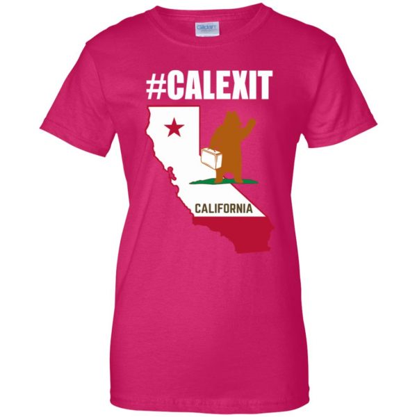 calexit womens t shirt - lady t shirt - pink heliconia