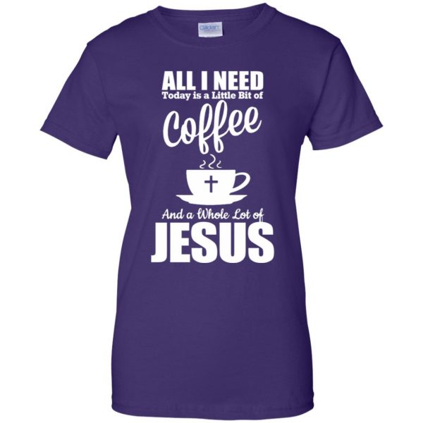jesus coffee womens t shirt - lady t shirt - purple