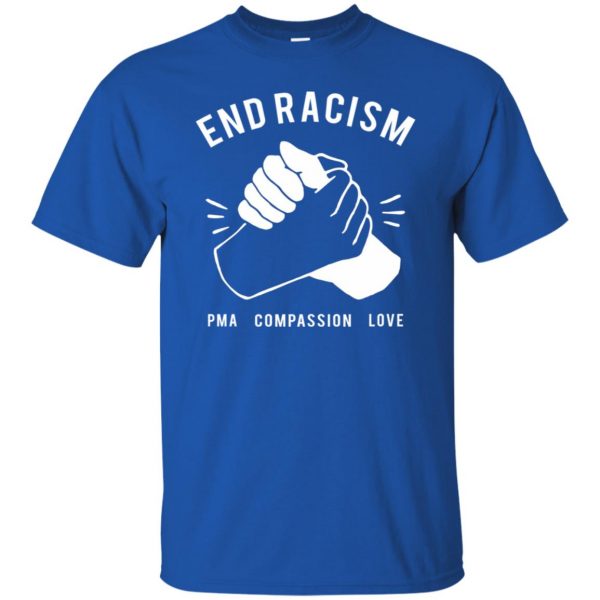 end racism t shirt - royal blue