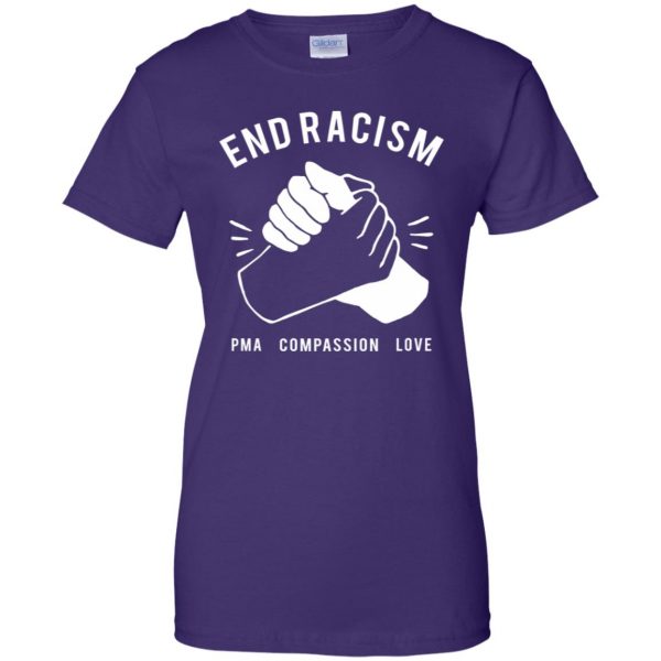 end racism womens t shirt - lady t shirt - purple