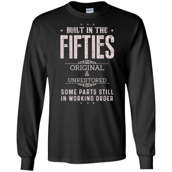 built in the fifties long sleeve - black