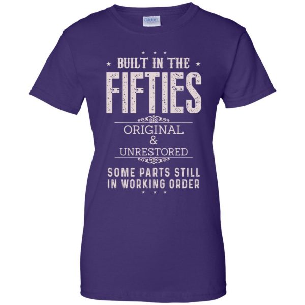 built in the fifties womens t shirt - lady t shirt - purple
