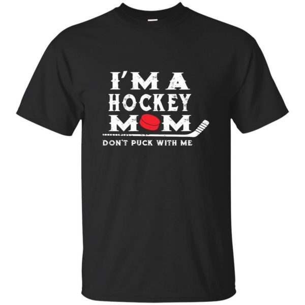 funny hockey mom shirts - black