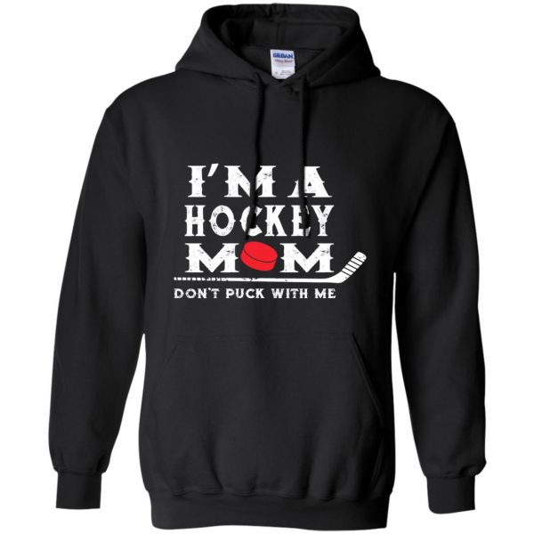 funny hockey moms hoodie - black