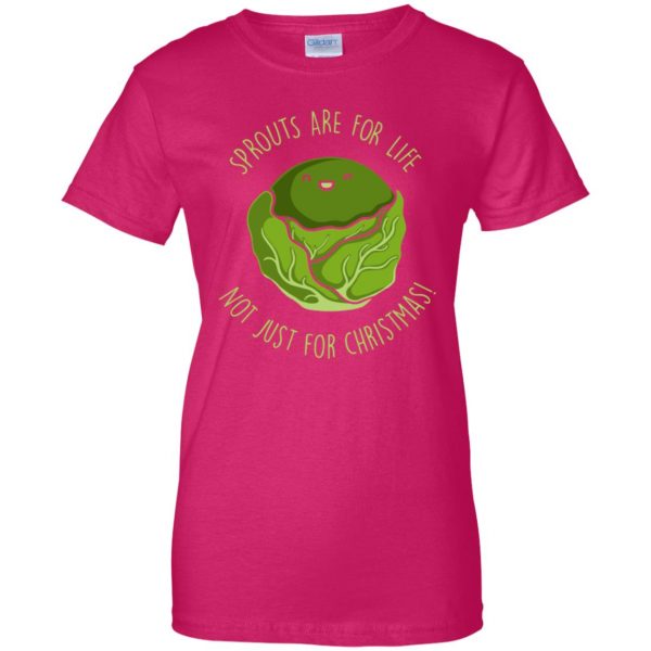 brussel sprouts womens t shirt - lady t shirt - pink heliconia