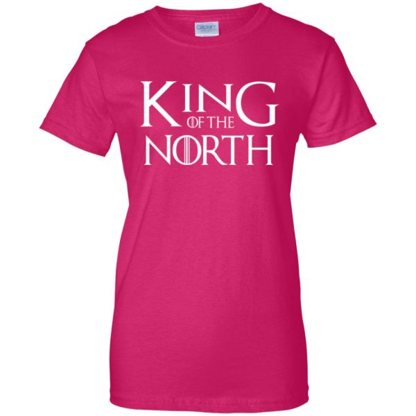king of the north womens t shirt - lady t shirt - pink heliconia