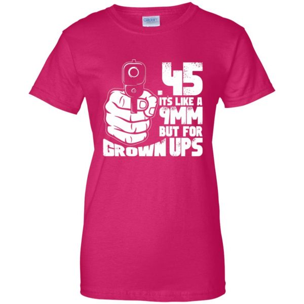 45 acp womens t shirt - lady t shirt - pink heliconia