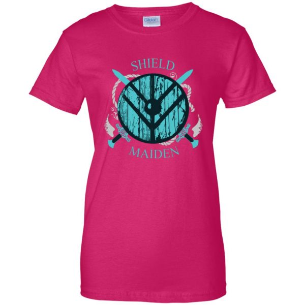 shieldmaiden womens t shirt - lady t shirt - pink heliconia