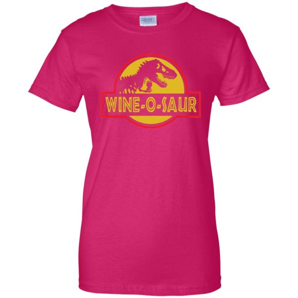 wine o saur womens t shirt - lady t shirt - pink heliconia