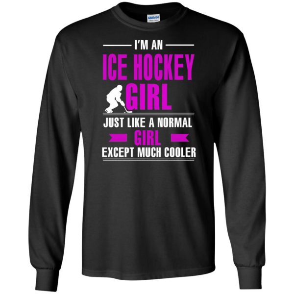 girl hockeys long sleeve - black
