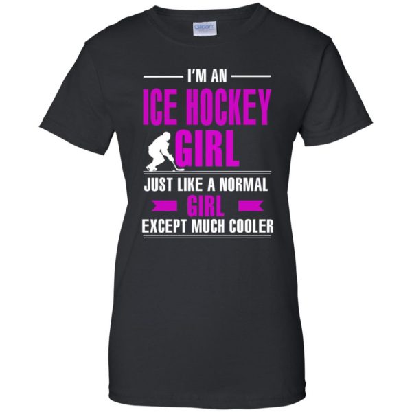 girl hockeys womens t shirt - lady t shirt - black