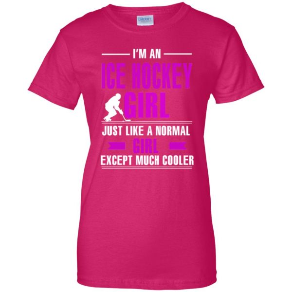 girl hockeys womens t shirt - lady t shirt - pink heliconia