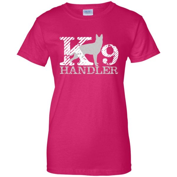 k9 handler womens t shirt - lady t shirt - pink heliconia