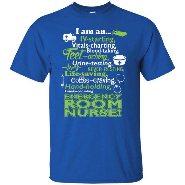 emergency room nurse t shirt - royal blue