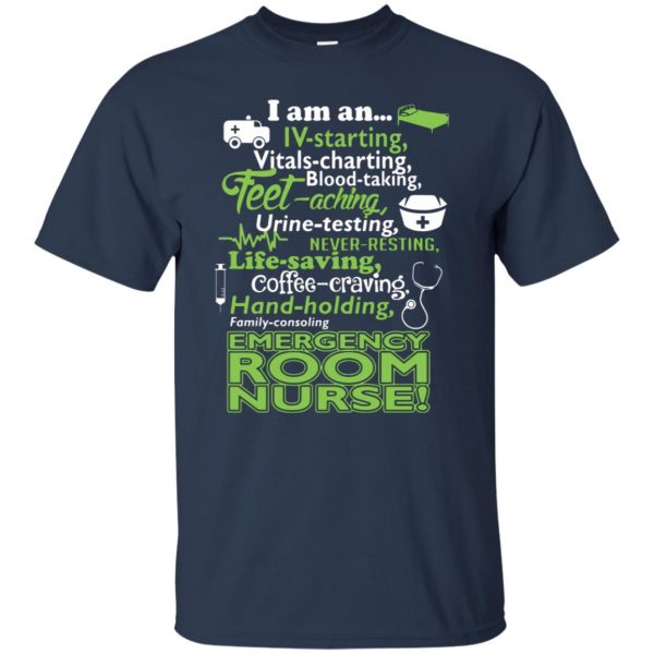 emergency room nurse t shirt - navy blue