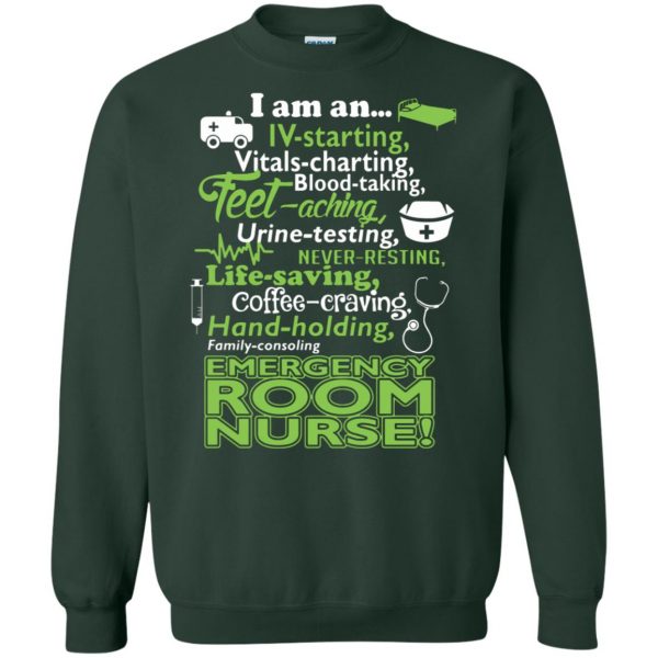 emergency room nurse sweatshirt - forest green
