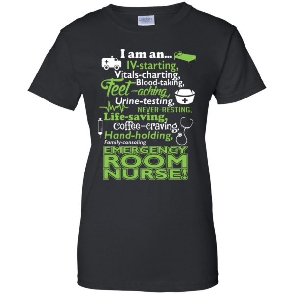 emergency room nurse womens t shirt - lady t shirt - black