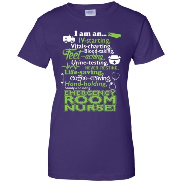 emergency room nurse womens t shirt - lady t shirt - purple