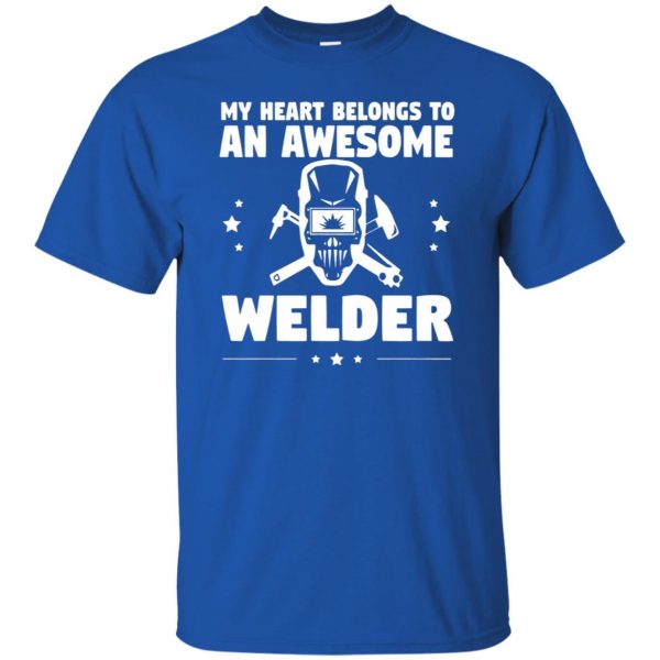 welder wifes t shirt - royal blue