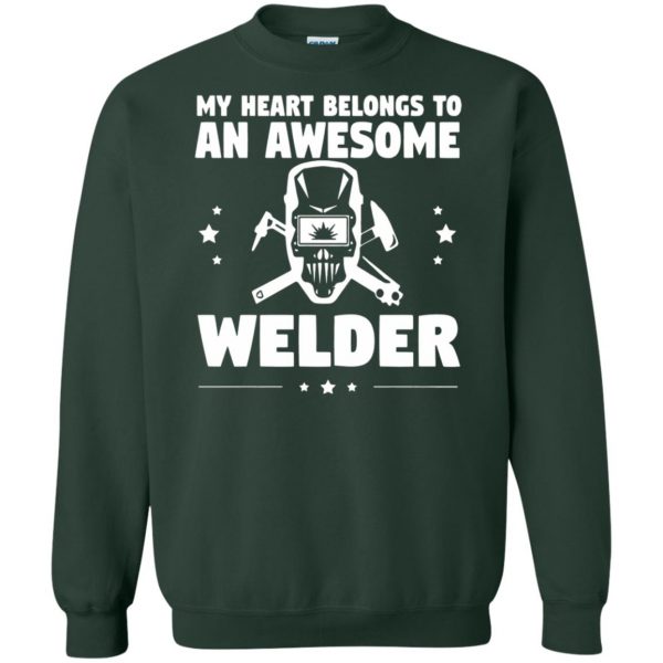 welder wifes sweatshirt - forest green