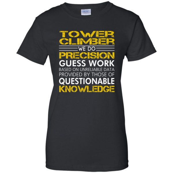 tower climber womens t shirt - lady t shirt - black