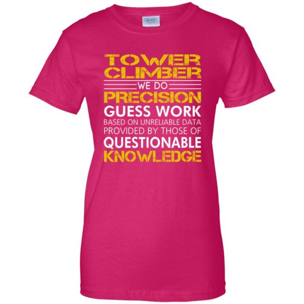 tower climber womens t shirt - lady t shirt - pink heliconia