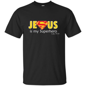 jesus super hero shirt - black