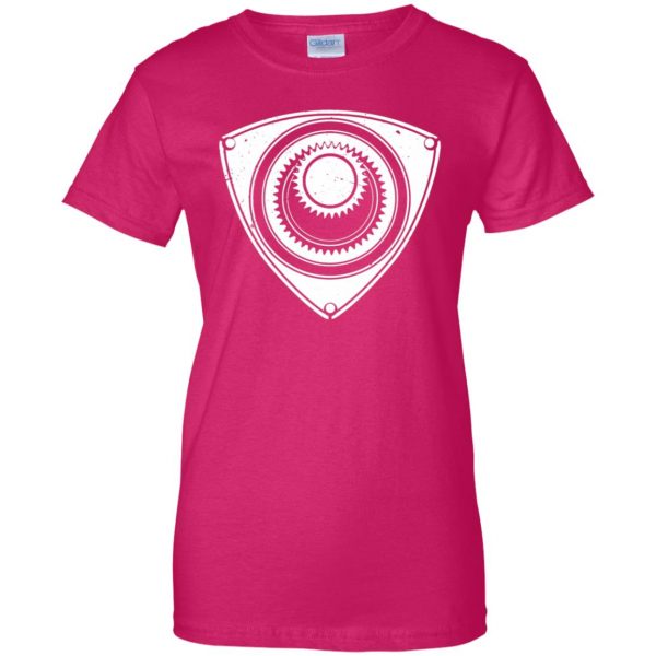 rotary engine womens t shirt - lady t shirt - pink heliconia