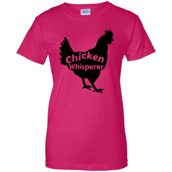 chicken whisperer womens t shirt - lady t shirt - pink heliconia