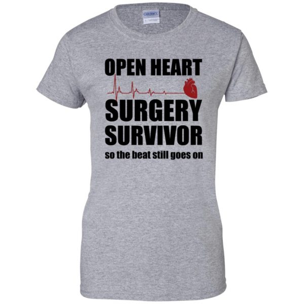 open heart surgery womens t shirt - lady t shirt - sport grey