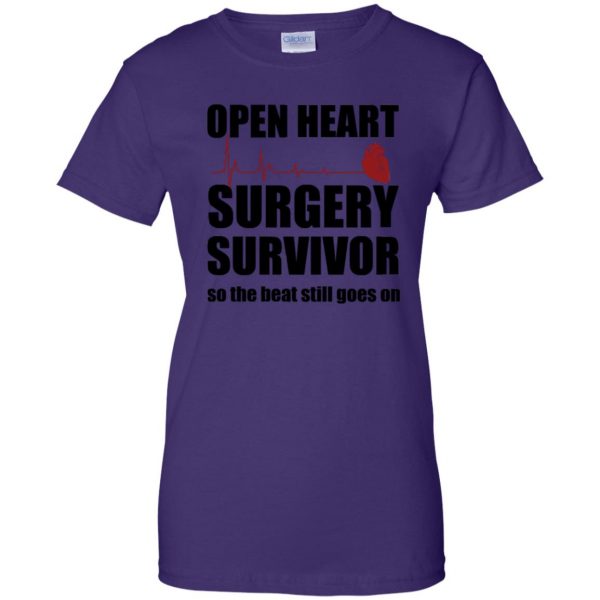 open heart surgery womens t shirt - lady t shirt - purple