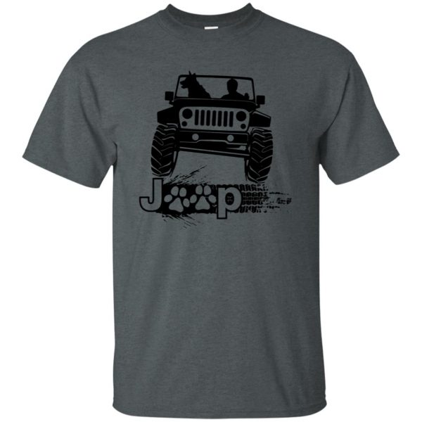 jeep dog t shirt - dark heather