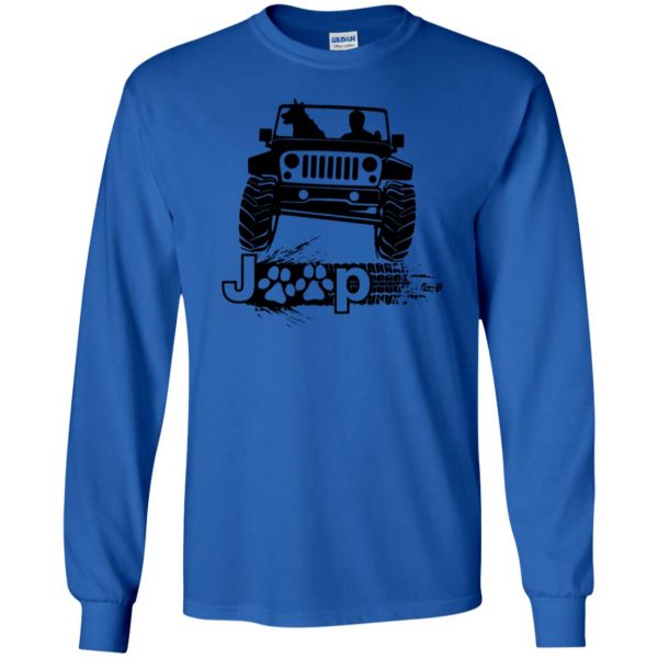 jeep dog long sleeve - royal blue