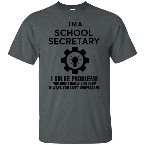 school secretary t shirt - dark heather