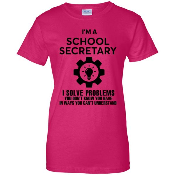 school secretary womens t shirt - lady t shirt - pink heliconia