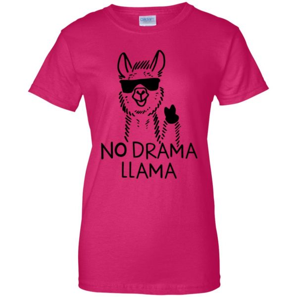 drama llama womens t shirt - lady t shirt - pink heliconia