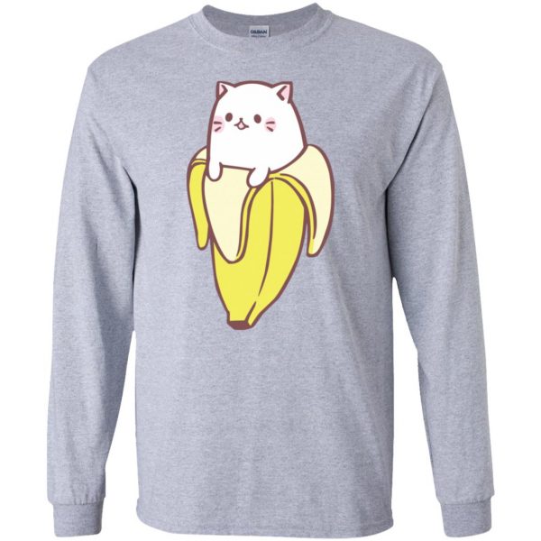 cat banana long sleeve - sport grey