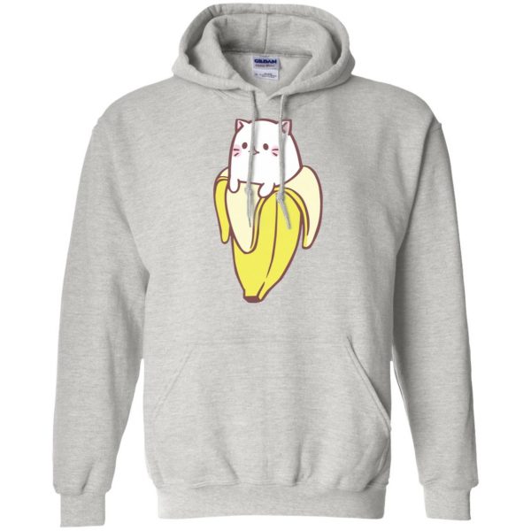 cat banana hoodie - ash