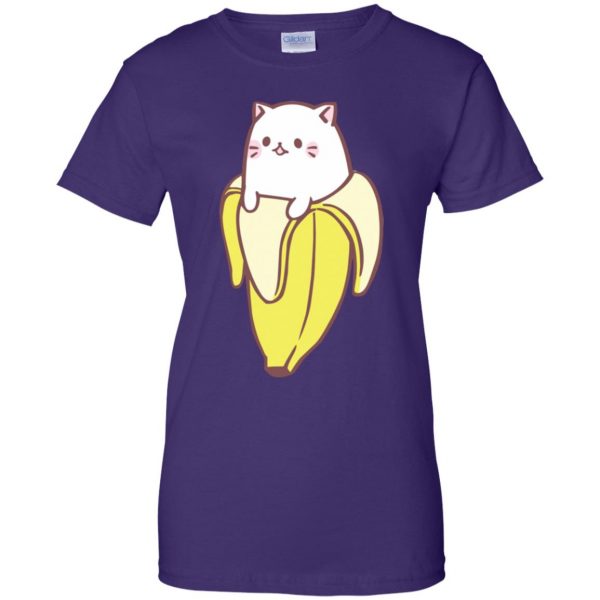 cat banana womens t shirt - lady t shirt - purple