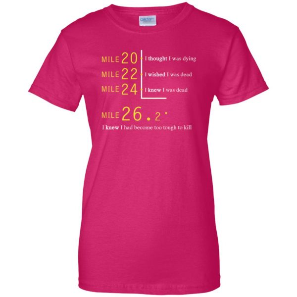 Marathon Runner womens t shirt - lady t shirt - pink heliconia