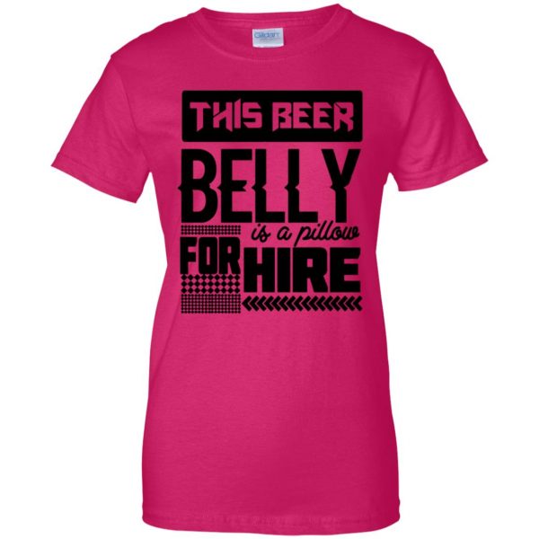 beer belly womens t shirt - lady t shirt - pink heliconia