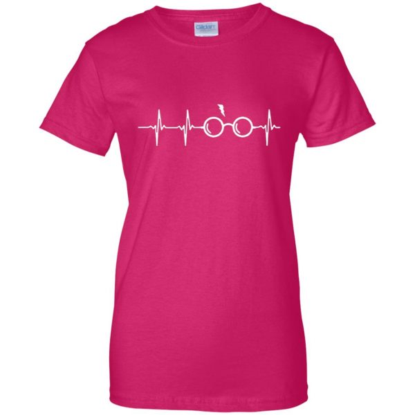 harry potter heartbeat womens t shirt - lady t shirt - pink heliconia