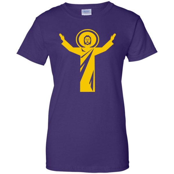 touchdown jesus womens t shirt - lady t shirt - purple
