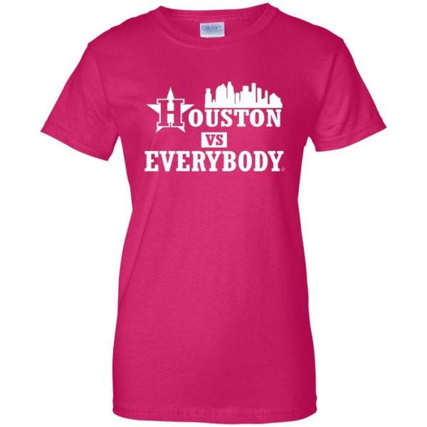 houston vs everybody womens t shirt - lady t shirt - pink heliconia